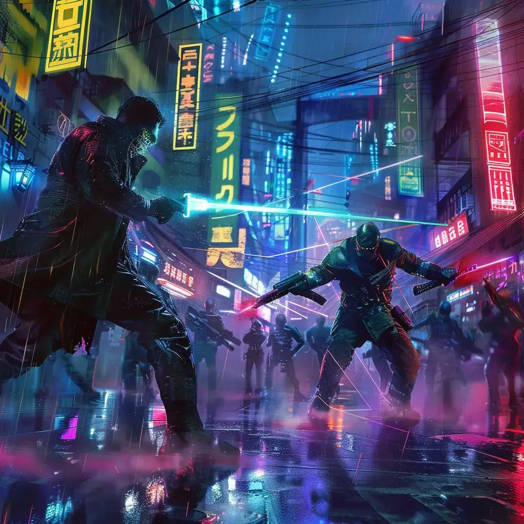 The Neon Duelists of Blade Alley